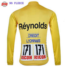 Men NEW Cycling Jersey bike team wear Long sleeves winter fleece & no fleece yellow cycling clothing jacket ropa Ciclismo MTB 2024 - buy cheap