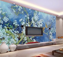 beibehang Custom Wallpaper Home Decorative Mural Painting Handmade Flower White Magnolia Oil Painting TV Background 3d Wallpaper 2024 - buy cheap