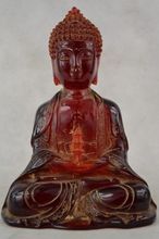 Exquisite Old China Handwork Artificial Amber Resin Sleep Buddha Leisurely Efficacious Lucky Statue 2024 - buy cheap
