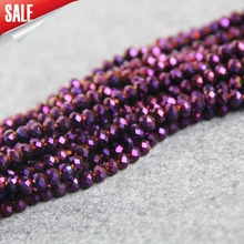 Accessory 4x6mm Faceted Purple AB+ Colorful Glass Crystal Semi Finished Stones Beads Loose 100pcs DIY Girl Jewelry Making Design 2024 - buy cheap