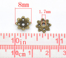 8SEASONS 150 Bronze Tone Flower Bead Caps Findings 8x3mm (B14479) 2024 - buy cheap