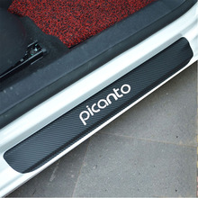 4PCS for Kia Picanto Carbon Fiber Vinyl Welcome Pedals Sill Guards sticker Car accessories 2024 - buy cheap