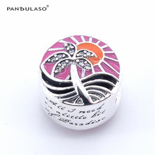 Paradise Sunset Enamel Charms Bead 925 Sterling Silver Jewelry DIY Making Fit European Charm Bracelet For Women 2024 - buy cheap