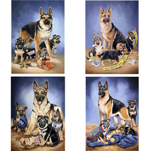 HOMHOL DIY Diamond embroidery Police dog 5D full square Diamond Painting Cross Stitch kits rhinestone pattern Home Decoration 2024 - buy cheap