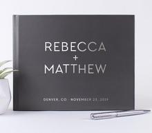 Custom Modern handcover Wedding Guest Books guestbook Alternative Horizontal Landscape Modern Wedding Sign In Book photo ablums 2024 - buy cheap