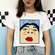 Women Harajuku I am Cool Funny Letter Print T Shirt Summer Sexy Short Sleeve Casual Tees Top Female T-shirt Korean street ZSIIBO 2024 - buy cheap