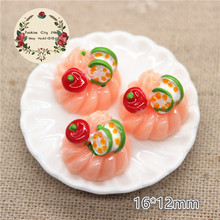 10pcs Kawaii Fruit Cake Resin Miniature Food Art Supply Flatback Cabochon DIY Decorative Craft Scrapbooking,16mm 2024 - buy cheap