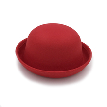 Varejo chapéu tipo fedora para meninas, chapéu para crianças chapéu para feltro de lã felpudo 2024 - compre barato