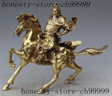 Estátua de cavalo guan gong guan yu, soldado em bronze, militar, popular chinês, 9" 2024 - compre barato