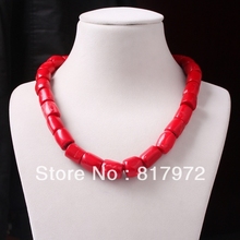 Moda novedosa de estilo Simple, cilindro de Coral rojo, pechera con colgante para mujer, regalo de fiesta y 6N0052 2024 - compra barato