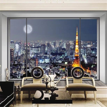 beibehang Custom wallpaper 3d mural dreamy high-rise building beautiful view window TV background wall papers home decor murals 2024 - buy cheap