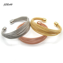 JSBAO Jewelry Stainless Steel A Lot Of Twisted Wire Bracelet Bangle Gold / Rose Gold / Steel Women's Fashion Bracelet Jewelry 2024 - buy cheap