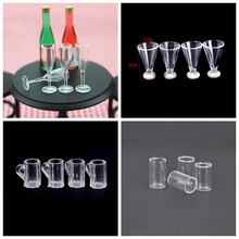 4Pcs 1/12 Mini Resina Transparente Cup Simulação Brinquedos Modelo Mobiliário Para Decoração de Casa de Boneca Casa De Bonecas Em Miniatura Acessórios 2024 - compre barato