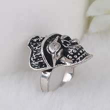 Anel de caveira de aço inoxidável, anel da moda, motoqueiro, personalidade, masculino, joias, presente de halloween 2024 - compre barato