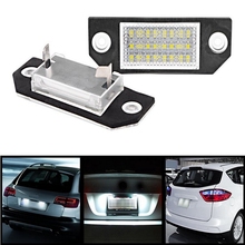 Luz de placa de identificação para ford focus mk2 03-08, 2 lâmpadas de led, cor branca pura, frete grátis 2024 - compre barato
