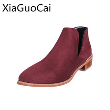 Plus Size Retro Women Martin Boots English Style Pointed Toe Suede Women Ankle Boots Cool High Heels  Heels Motorcycle Boots 2024 - buy cheap