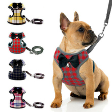 Cute Bowknot Nylon Dog Cat Harness Breathable Mesh Bowtie Cat Kitten Dog Harness Pet Puppy Vest For Daily Walking Red Plaid 2024 - buy cheap