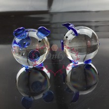 Mini Crystal Pig Figurines Couples Glass Craft For Home & Bar Decoration  2PCS/LOT 2024 - buy cheap