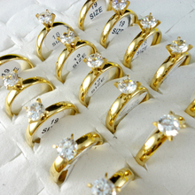 Anéis de casamento e noivado feminino, anel vintage quadrado com 10 peças, joia da moda para mulheres, bijuterias ou joias, bloqueado 2024 - compre barato