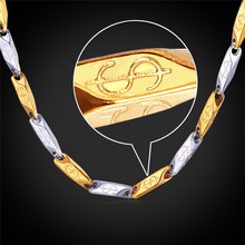 Dollar Statement Necklace Men Chain Jewellery  Gold Color Stainless Steel 2-Tone Necklace fashion Jewelry GN1147 2024 - buy cheap