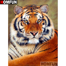 HOMFUN Full Square/Round Drill 5D DIY Diamond Painting "Animal tiger" Embroidery Cross Stitch 3D Home Decor Gift A12007 2024 - buy cheap