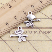 20pcs Charms Bird Standing Branch 17x16mm Tibetan Bronze Silver Color Pendants Antique Jewelry Making DIY Handmade Craft 2024 - buy cheap