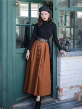 2019 new fashion women's two piece set autumn and winter high neck sweater +woolen skirt 2024 - buy cheap