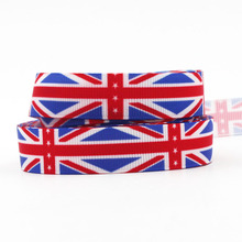 [IuBuFiGo] Free Shipping 5/8" 16mm England Flag Ribbon Grosgrain Printed DIY Ribbon 100yard/lot 2024 - buy cheap