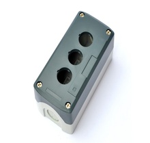 Caja de Control de interruptor de botón pulsador de 3 orificios, caja de plástico Gris, 22mm de diámetro, SBX03 2024 - compra barato
