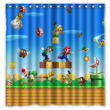 High Quality Custom Waterproof Bathroom Curtains Super Mario Polyester Fabric Shower Curtain 180*180cm 2024 - buy cheap