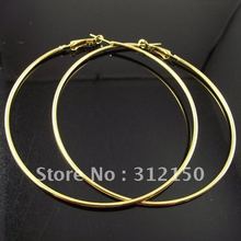 12pairs Free Shipping gold color Big Hoop Earring Fashion Earrings  80mm Popular earrings 2024 - buy cheap