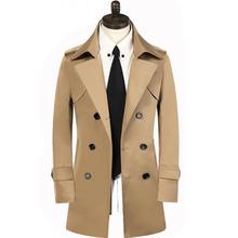 Trench coat masculino bege cáqui primavera 2020, outono moda casual slim médio longo, sobretudo plus size 8xl 9xl 2024 - compre barato