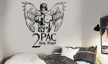 Tupac-pegatinas de vinilo de rapero de Ángel Thug, arte de pared DIY de la leyenda de Hip Hop, para decoración de estudio de dormitorio de niños, A232 2024 - compra barato