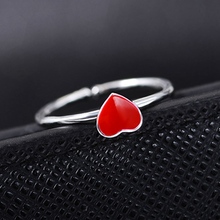 Женское кольцо с красным сердечком, 1 шт. 2024 - купить недорого