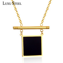 LUXUSTEEL-collar de Colgante cuadrado de Color dorado, Gargantilla, accesorios para fiesta, cadenas de boda 2024 - compra barato