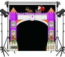 LB Polyester & Vinyl Christmas Game Style Purple Mosaic Castle Studio Backdrop Photography Photo Props Photographic Background 2024 - buy cheap