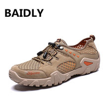 Men's Outdoor Hiking Shoes Summer Air Mesh Breathable Sport Shoes Soft Outdoor Sneakers Man Trekking Walking Shoes Big Size 2024 - buy cheap