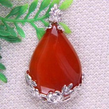 Натуральный красный сердолик в форме капли, драгоценный камень, подвеска, ювелирные изделия S083 2024 - купить недорого