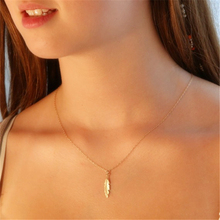 Feather necklace, beautiful gold feather necklace pendant, charm necklace for women 2024 - buy cheap