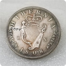 1808 Irlanda Padrão Retro Coroa À Prova de Estanho George III CÓPIA Hibernia 2024 - compre barato