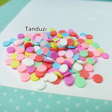 Tanduzi-arcilla polimérica de colores variados, piezas decorativas de colores surtidos, redondas, para caramelos, arcilla, cabujones con respaldo plano, 100g 2024 - compra barato