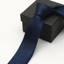 Corbatas delgadas de 5 CM de moda de Paisley tejidas de Jacquard para hombre de negocios Casual barras delgadas corbatas de Gravata con caja de regalo 2024 - compra barato