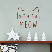 Cute Cat Wall Decal Removable Animal Cartoon Vinyl Wall Sticker For Kids Room Wall / Laptop Car Decor 2024 - buy cheap