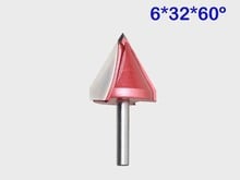 1pc Free Shipping Router CNC Engraving 3D V Groove Bit 6mm x 32mm x 60 Degree 2024 - buy cheap