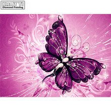 Pintura de diamante 5D DIY "mariposa rosa", bordado de punto de cruz, mosaico, decoración del hogar, regalo, HYY 2024 - compra barato