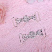 Wholesale Rhinestone Bikini Connectors For Women Swimming Wear Silver Metal Crystal Buckles For Bikini Decoration 10pcs/lot 2024 - buy cheap