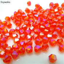 Isywaka Sale Orange AB 100pcs 4mm Bicone Austria Crystal Beads charm Glass Beads Loose Spacer Bead for DIY Jewelry Making 2024 - buy cheap