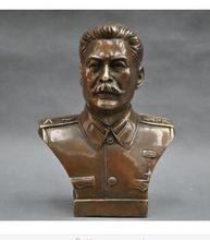 collecting OLD copper decoration bronze 6'' Elaborate Russian Leader Joseph Stalin Bust Bronze Statue sculpture 2024 - buy cheap