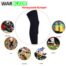 Hombres deporte Legwarmer panal parachoques Crashproof Deportes Fútbol manga de baloncesto para pierna rodilleras Fitness profesional pierna manga 2024 - compra barato