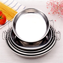 Stainless steel round serving Cake plate thick party wedding serving tray with crystal handle Dishes Plates tray with ears Dish 2024 - buy cheap